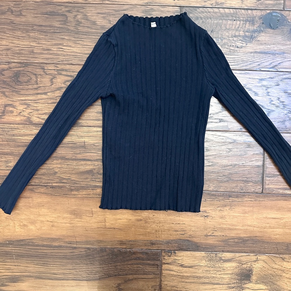 Rylee + Cru Black Ribbed Girls’ Sweater *